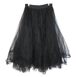 k Gleam Size 1XL Black High Waisted A-Line Gauzy Flowing Skirt Halloween
